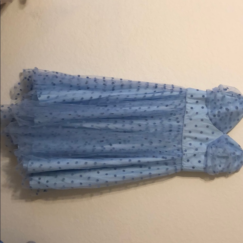 Unique vintage strapless blue party dress